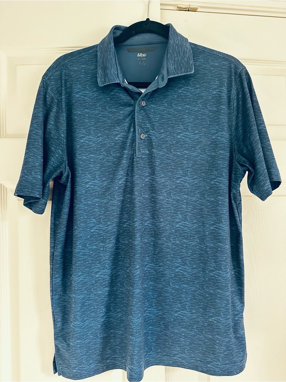 Greg Norman Men's Blue Heathered Performance Polo M